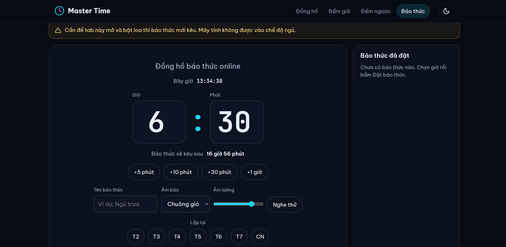 Báo thức online
